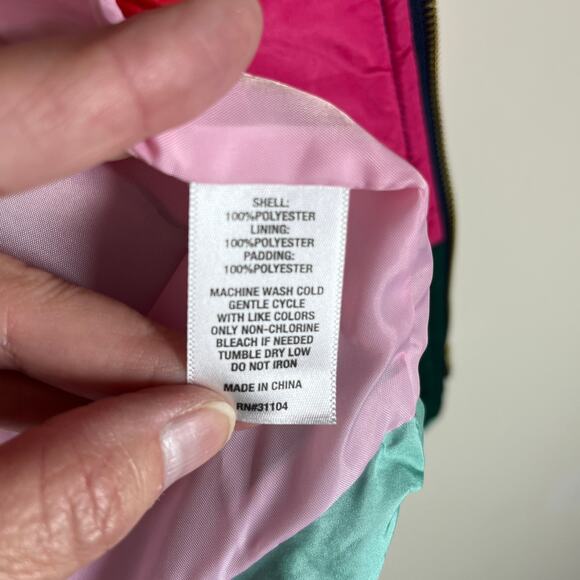 Crown & Ivy Insulated Vest Womens Size 1X Pink Essentials Quilted Color Block - Picture 11 of 13